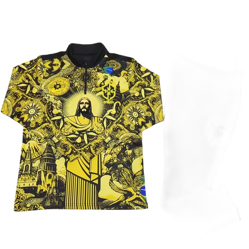 2425 Brazil Jesus yellow Training suit set