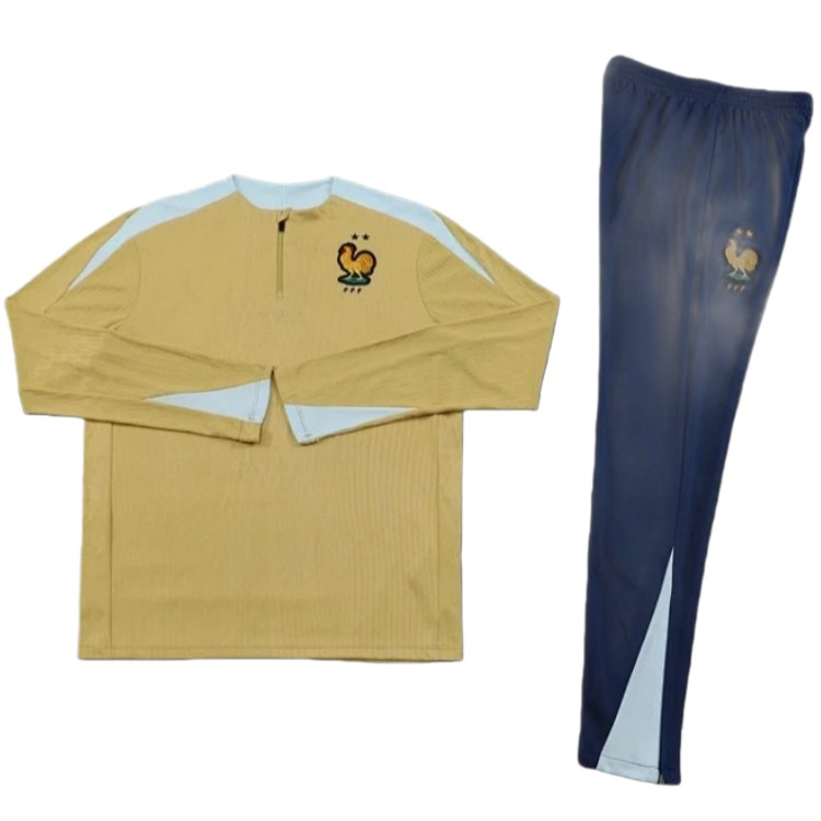 2425 France golden Training suit set Player version