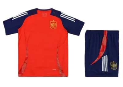 2425 Spain Training clothes suit Short sleeve Fan version