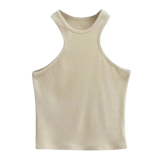 Hollowed-out backless halter top