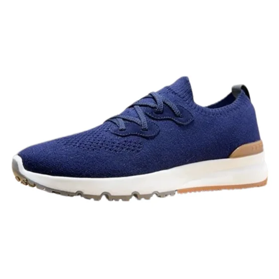 Brunello Cucinelli Knitted Lace Up Sneakers